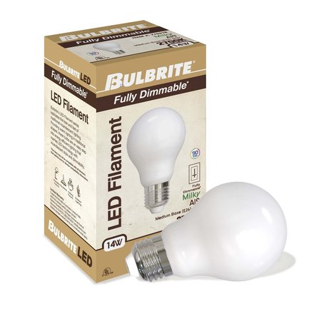 Bulbrite 100 - Watt Equivalent A19 Dimmable Medium Screw LED Light Bulb Warm White Light 2700K, 4PK 862831